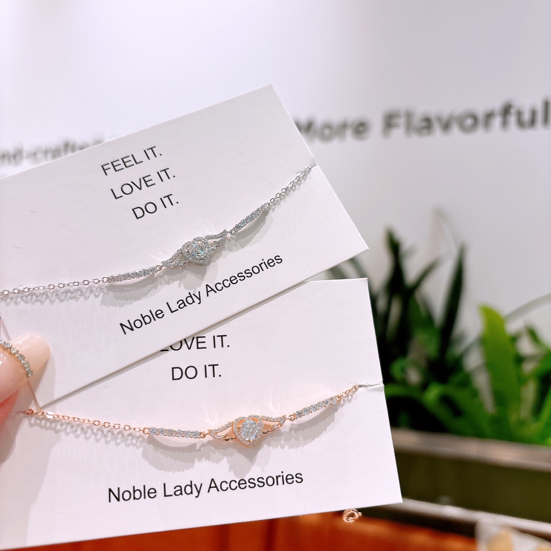 Nickel Free Silver Moissanite Bracelet Light Luxury Party Gold