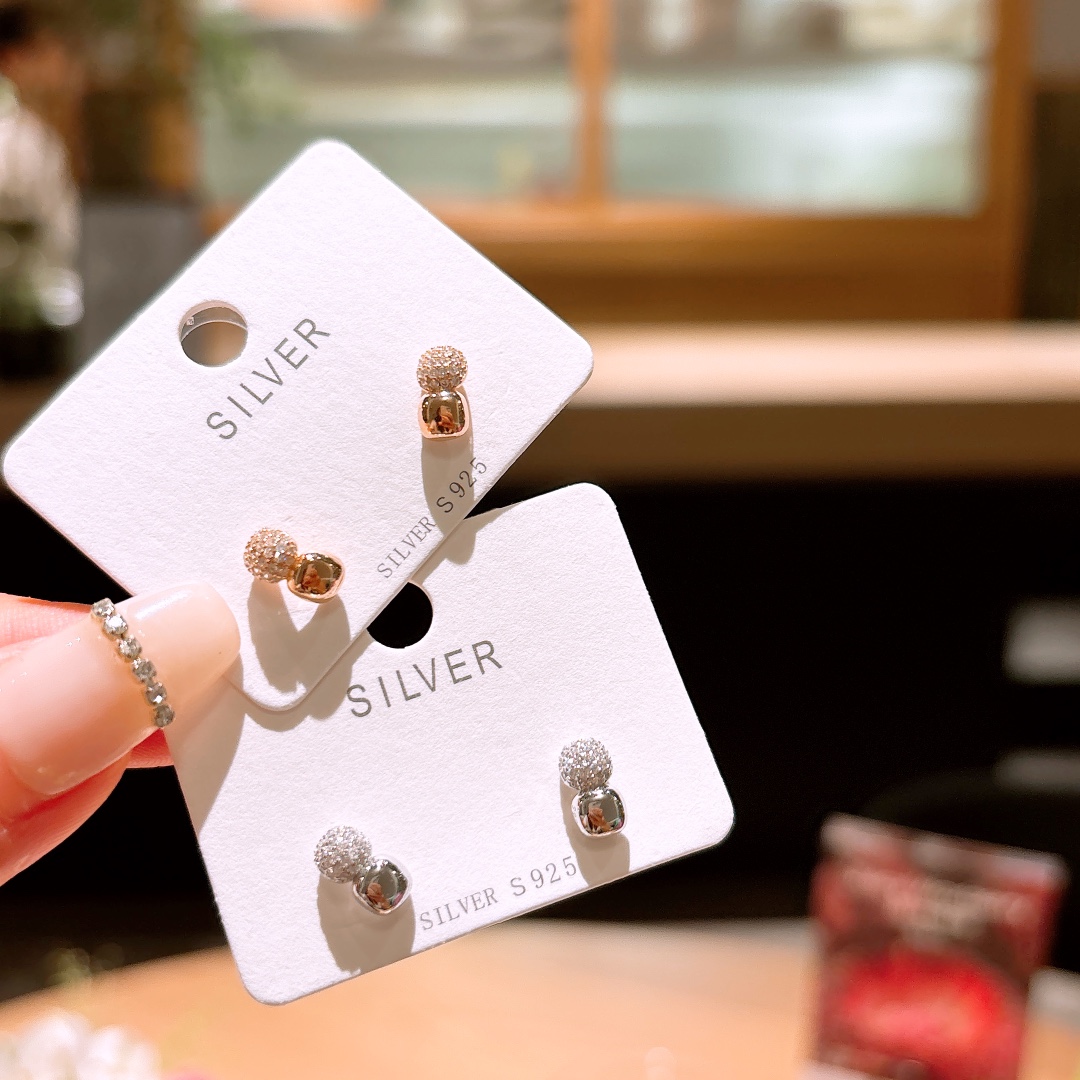 Massivsilber Ohrringe Schick Geschenk für sie Gold