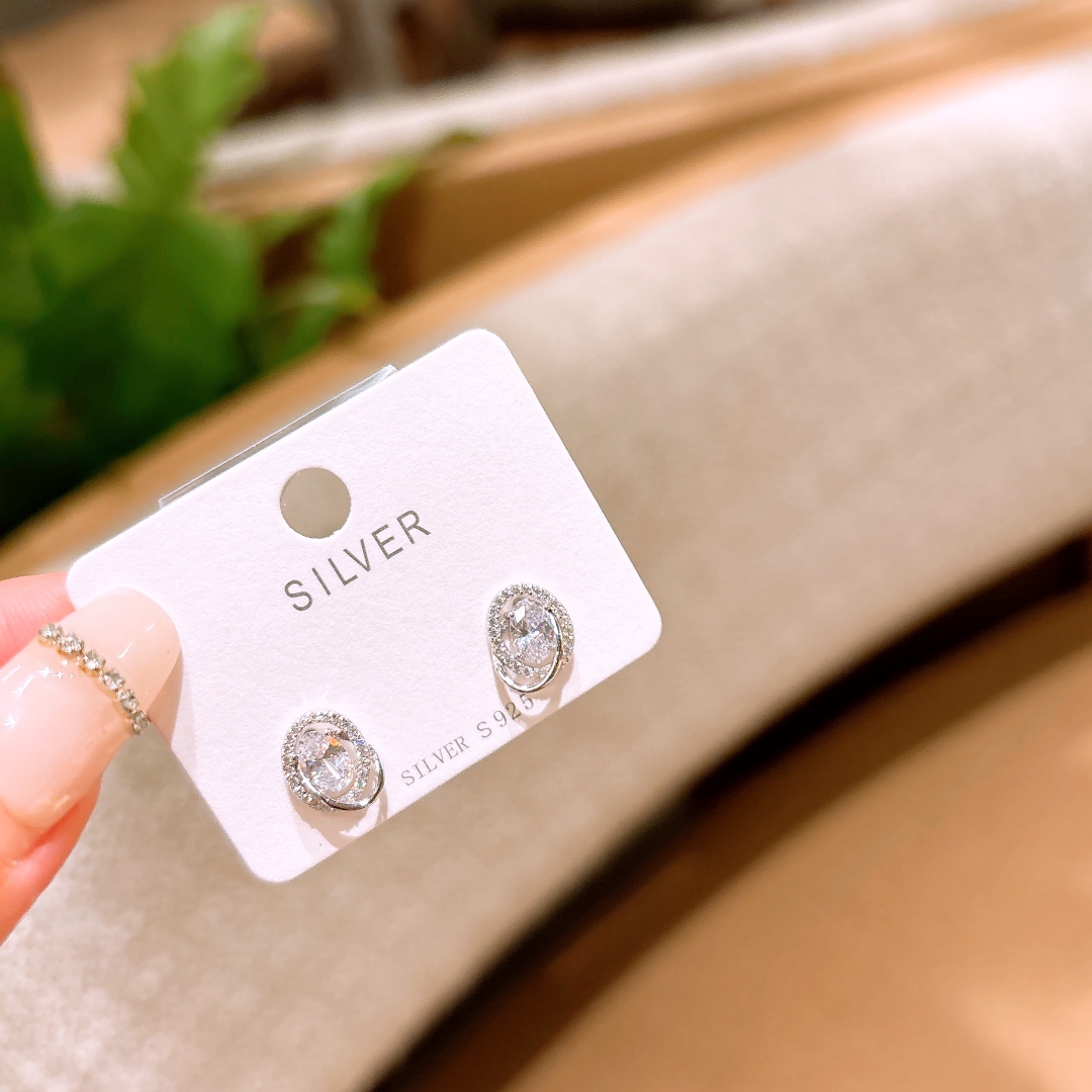 Solid Silver Earrings Korean Style Self-love Gold