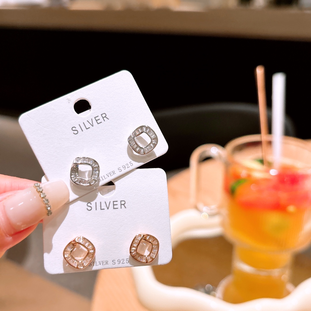 925 Silber Ohrringe Ätherisch Bankett Gold