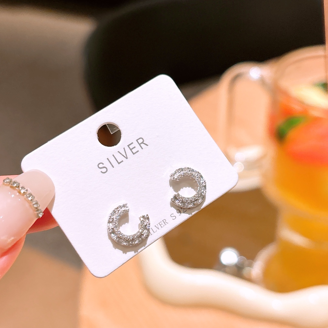 Solid Silver Earrings Ultra Minimal Spring Festival Gold