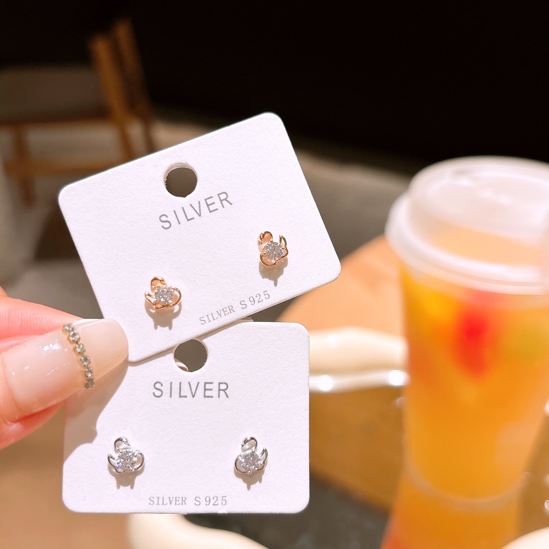 Solid Silver Earrings Intellectual Valentine's Day Gold