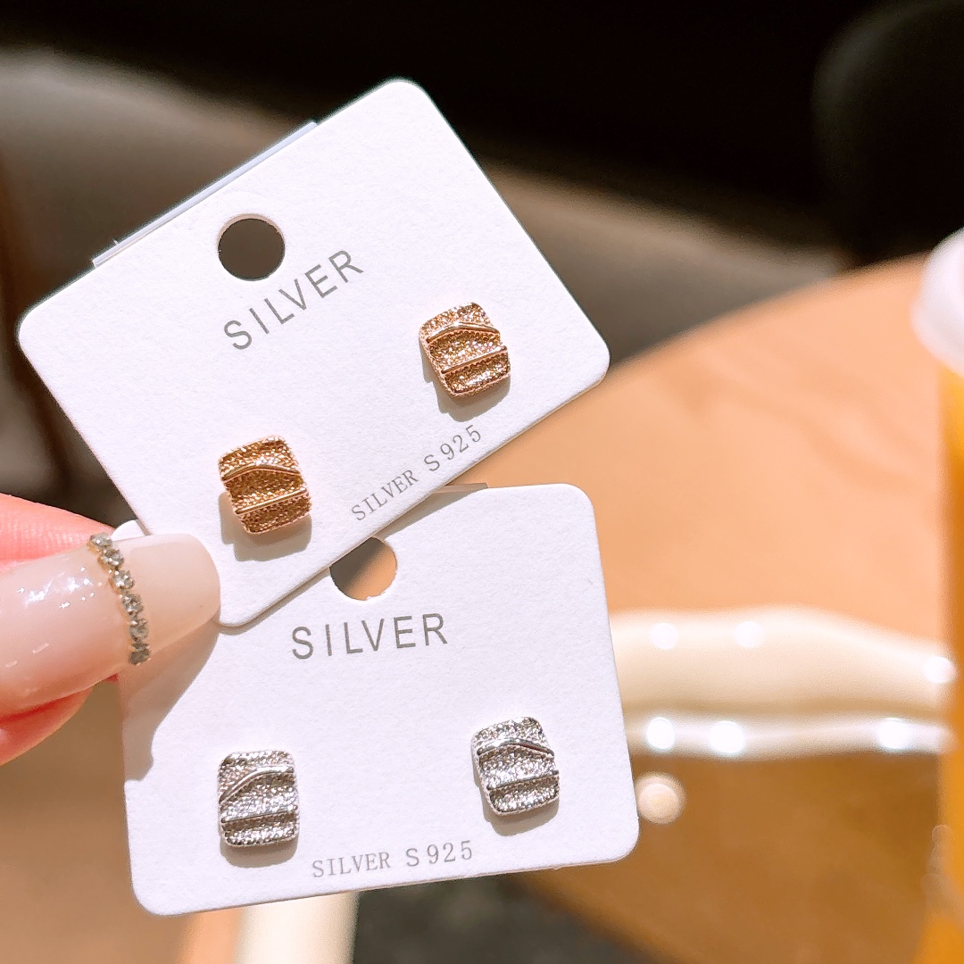 High Polish Silver Earrings Lively New Year Silver