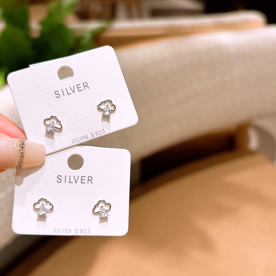 Low Allergy Silver Earrings Romantic Workplace Silver