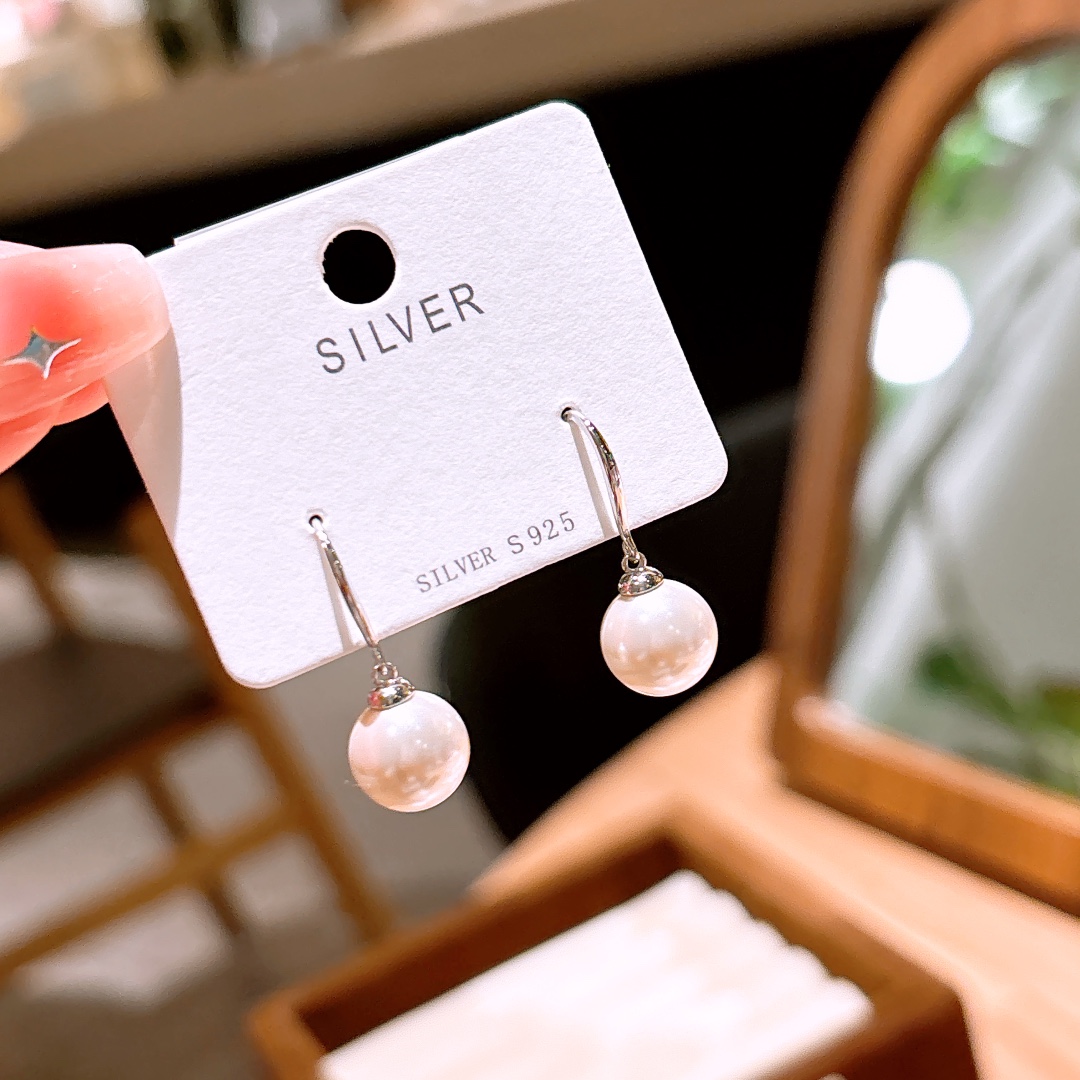 Low Allergy Silver Drop & Thread Earrings Cute Everyday Wear Gold