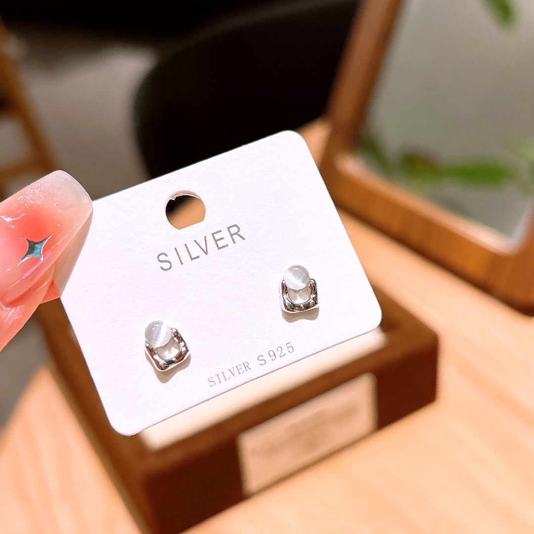 High Polish Silver Earrings Ins Style Wedding Favor Silver