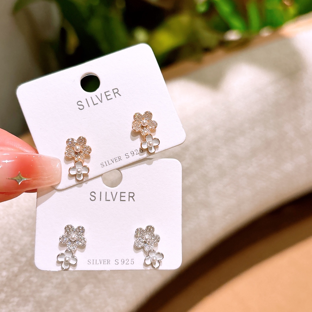 Hypoallergenic Silver Earrings Playful Confession Gold