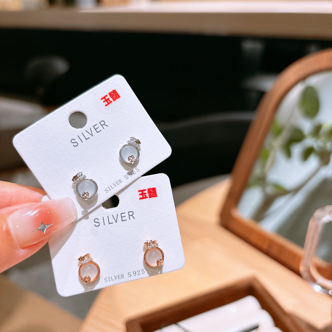 S925 Sterling Silver Earrings Girly Party Silver