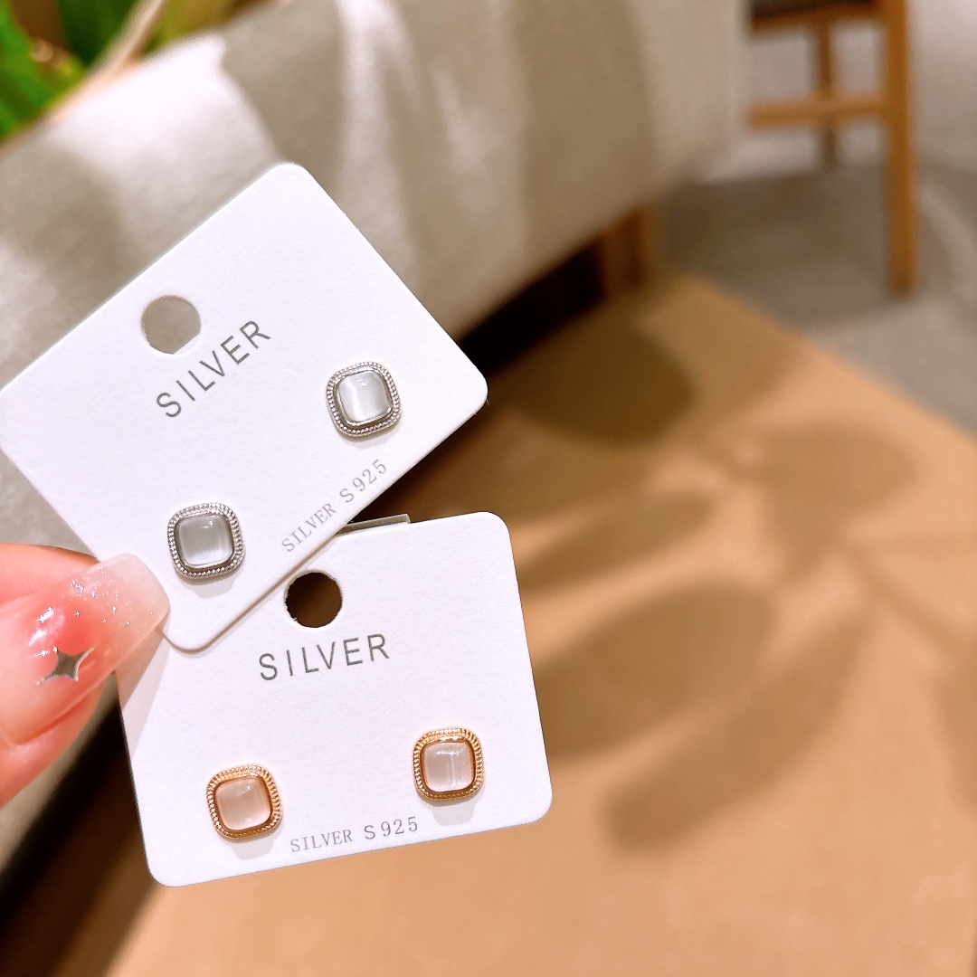 Low Allergy Silver Earrings Korean Style Mother's Birthday Gold