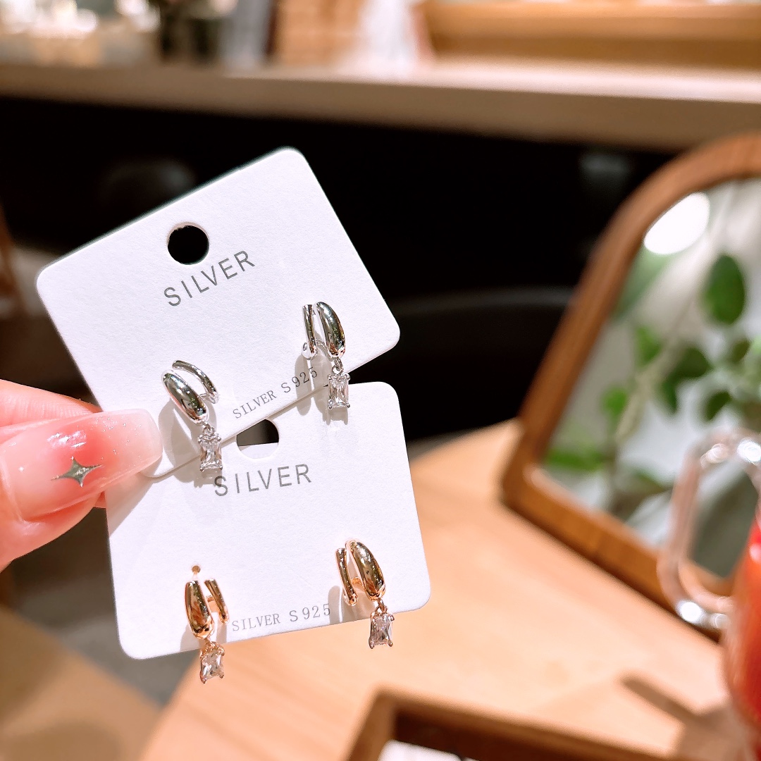 Solid Silver Earrings Unique Engagement Gold