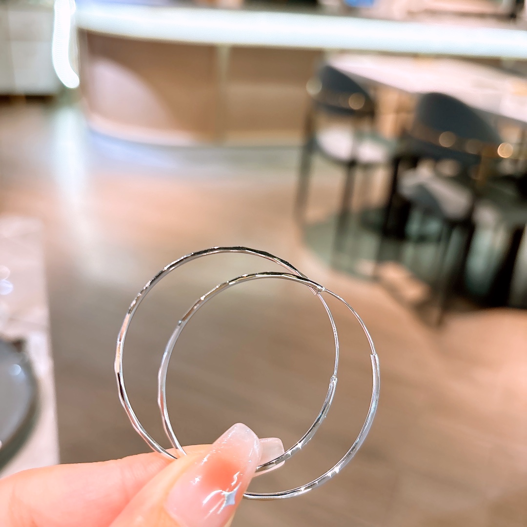 S925 Sterling Silver Hoop Earrings Vintage Travel Gold