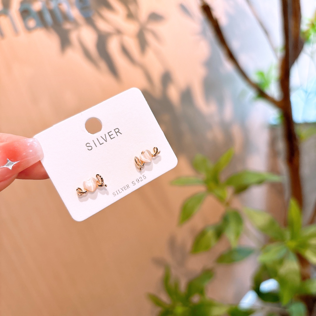 S925 Sterling Silver Earrings Elegant Christmas Silver