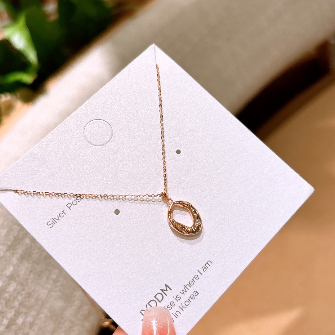 Fine Silver Necklace Fashion Engagement Gold