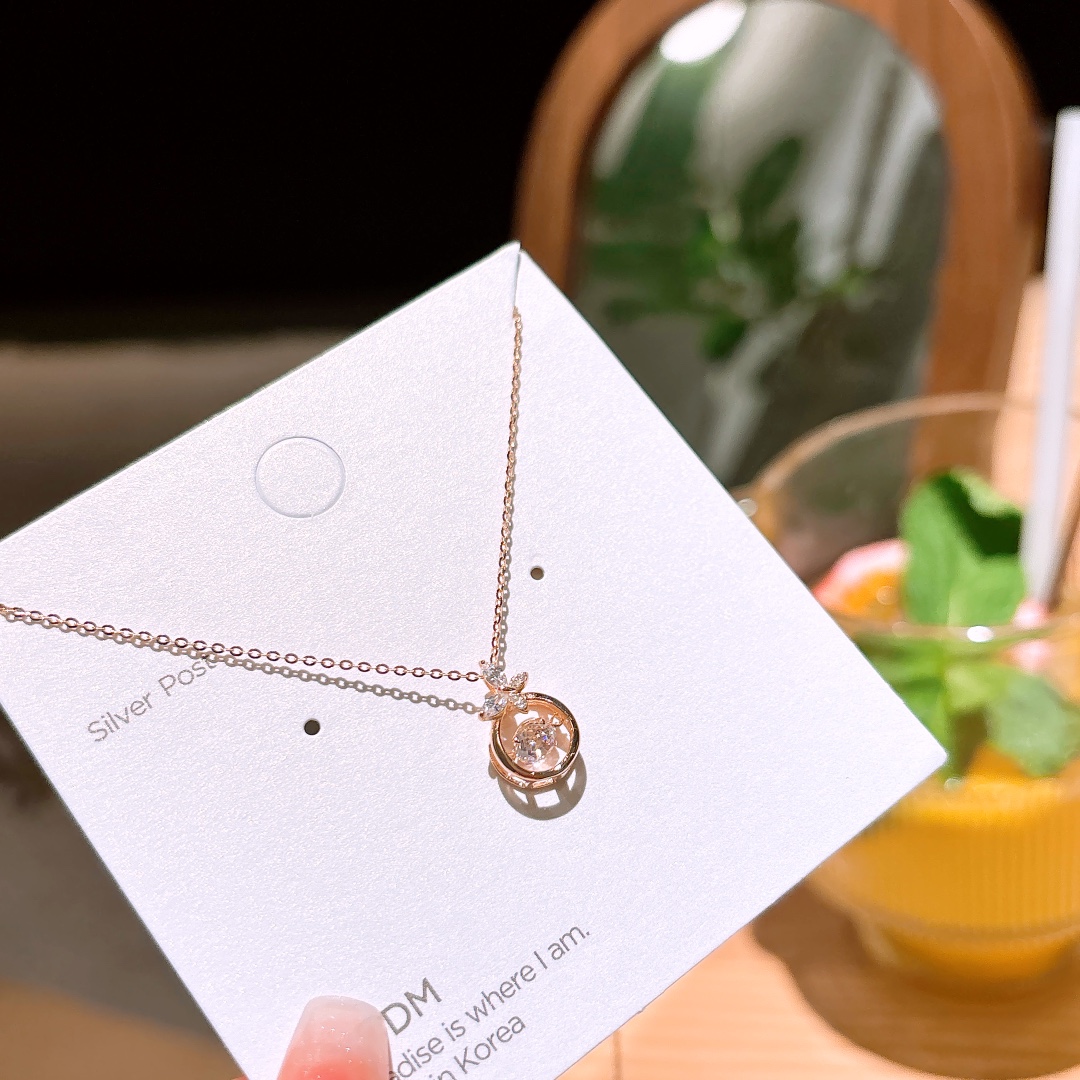 High Polish Silver Necklace Pure Birthday Gold