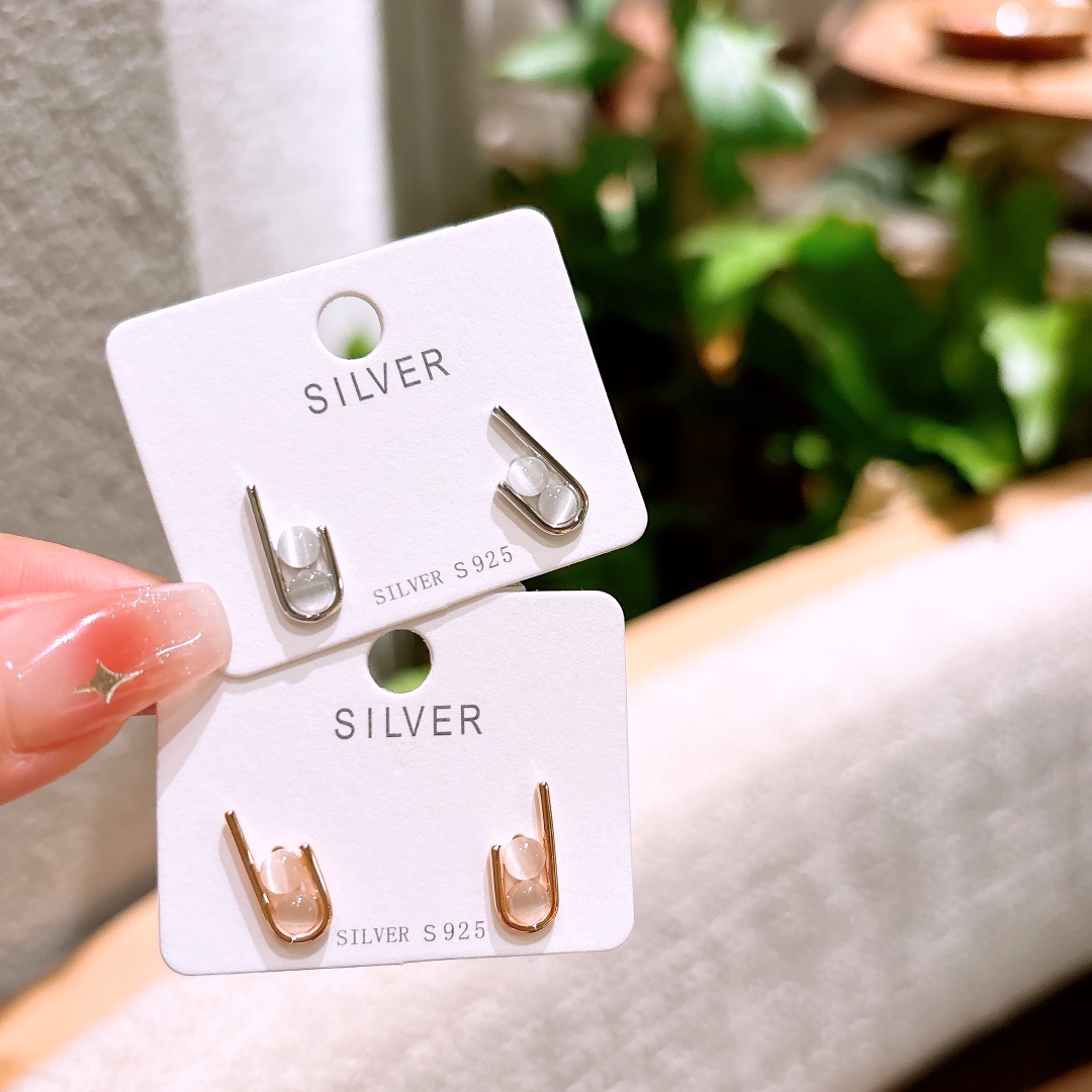 Fine Silver Earrings Light Luxury Anniversary Silver