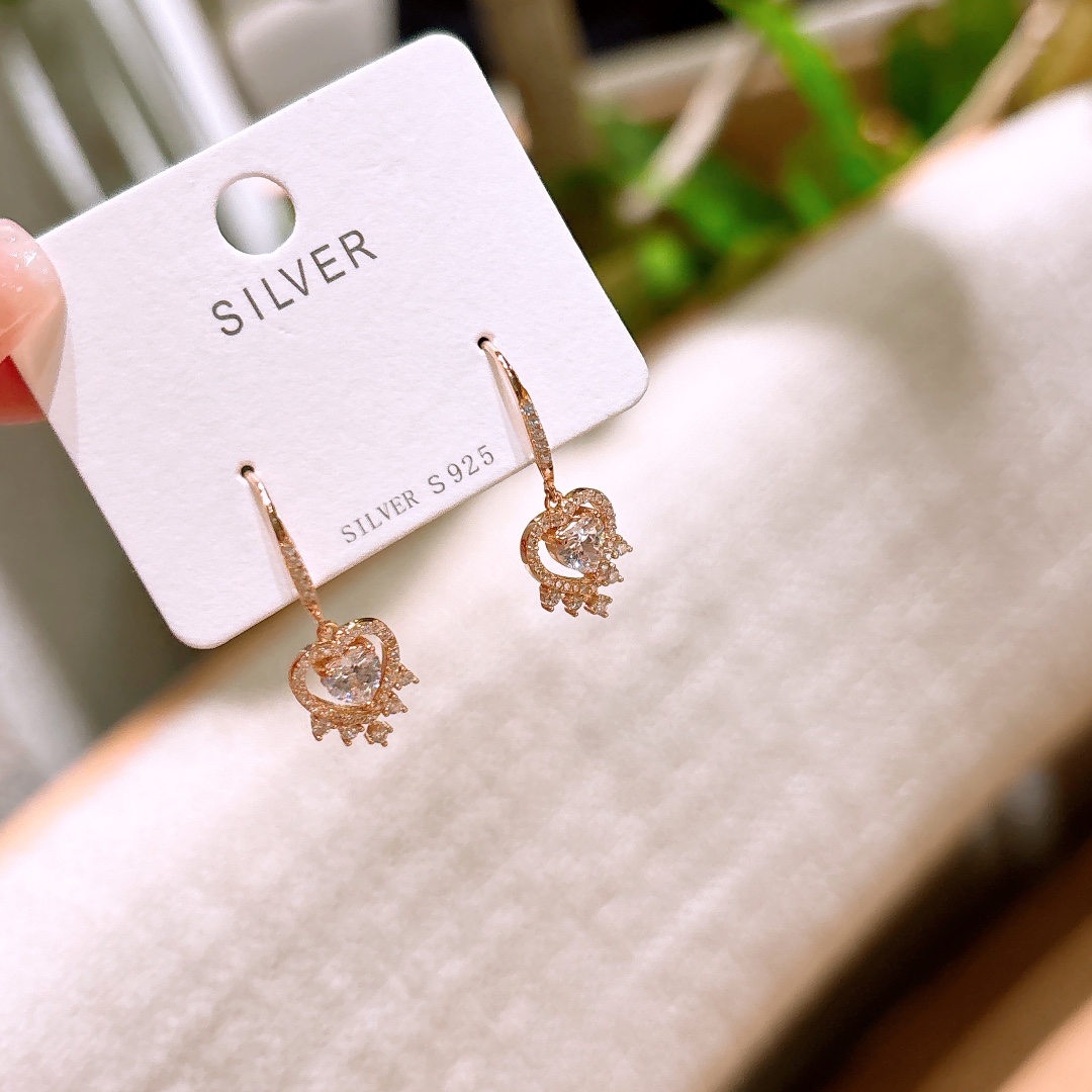 S925 Sterling Silver Drop & Thread Earrings Chic Mother's Day Silver