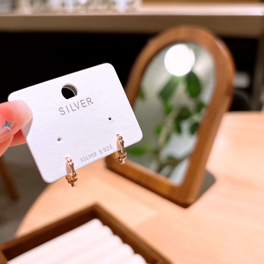 Low Allergy Silver Moissanite Ear Cuffs Ultra Minimal Date Night Gold