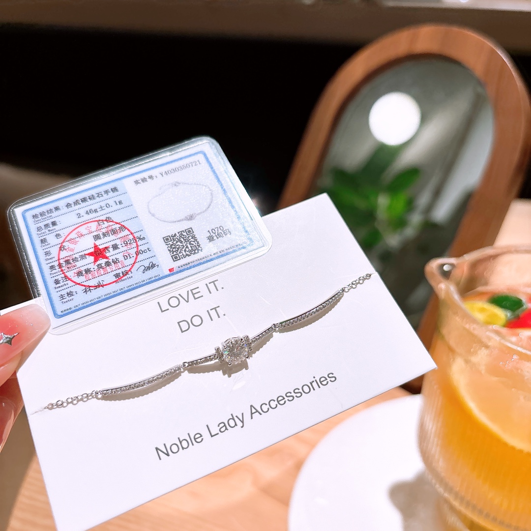 925 Silver Moissanite Bracelet Korean Style Wedding Favor Gold