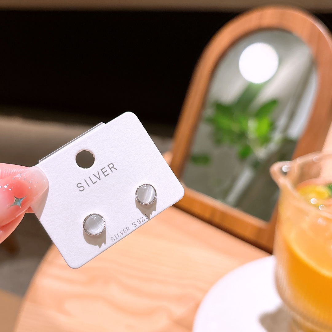 S925 Sterling Silver Earrings Girly Father's Day Gold