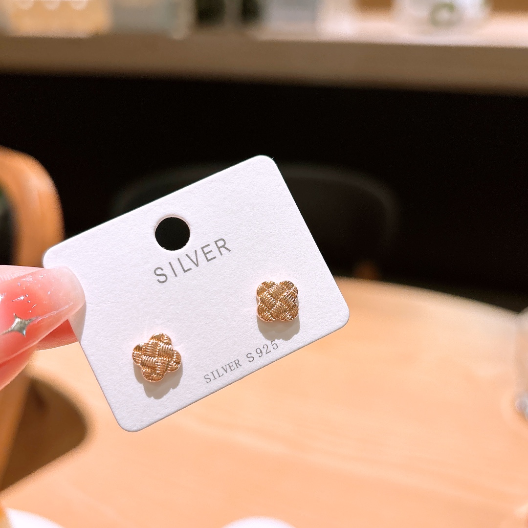 Hypoallergenic Silver Earrings Korean Style Anniversary Gold