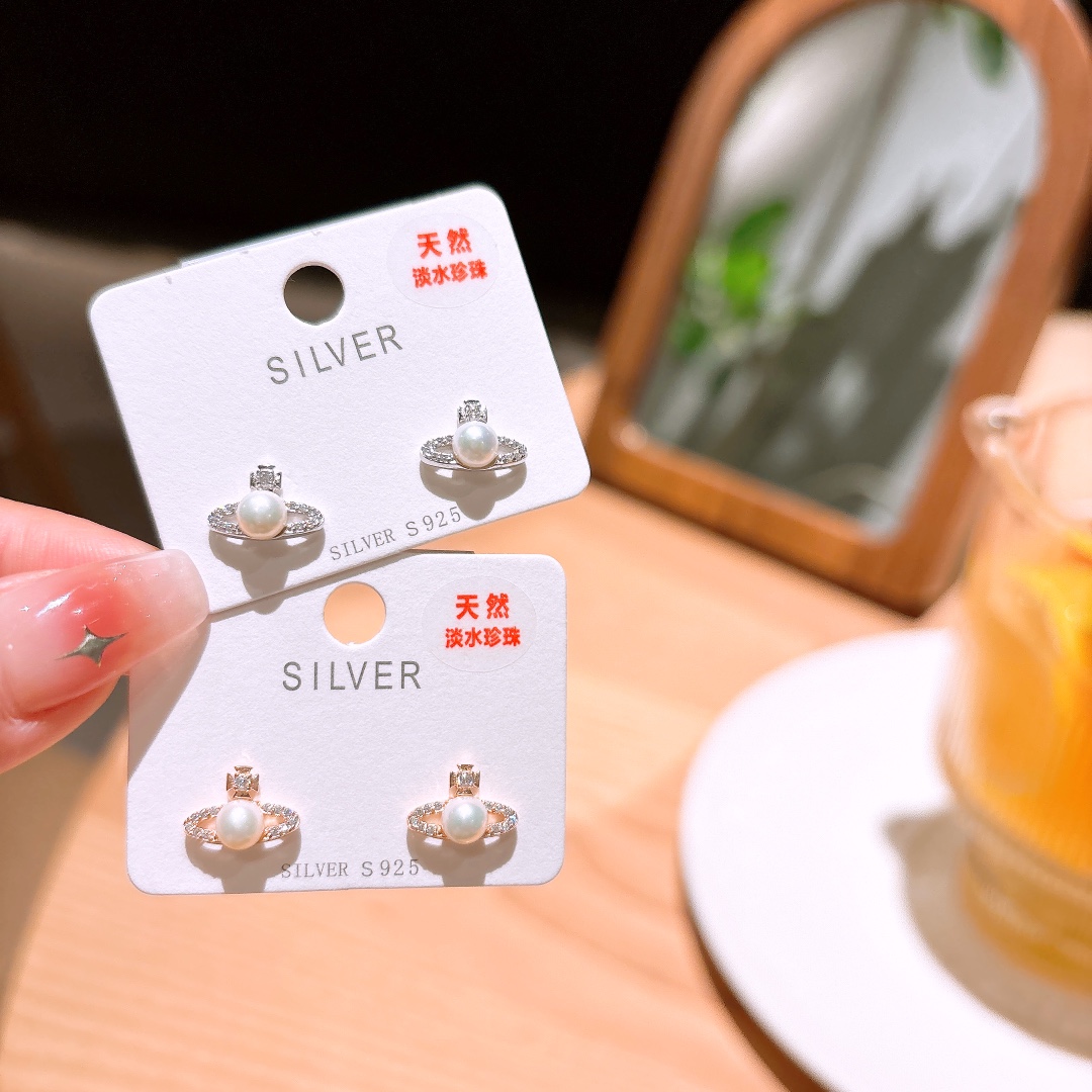 Fine Silver Freshwater Pearl Studs Fresh Anniversary Silver