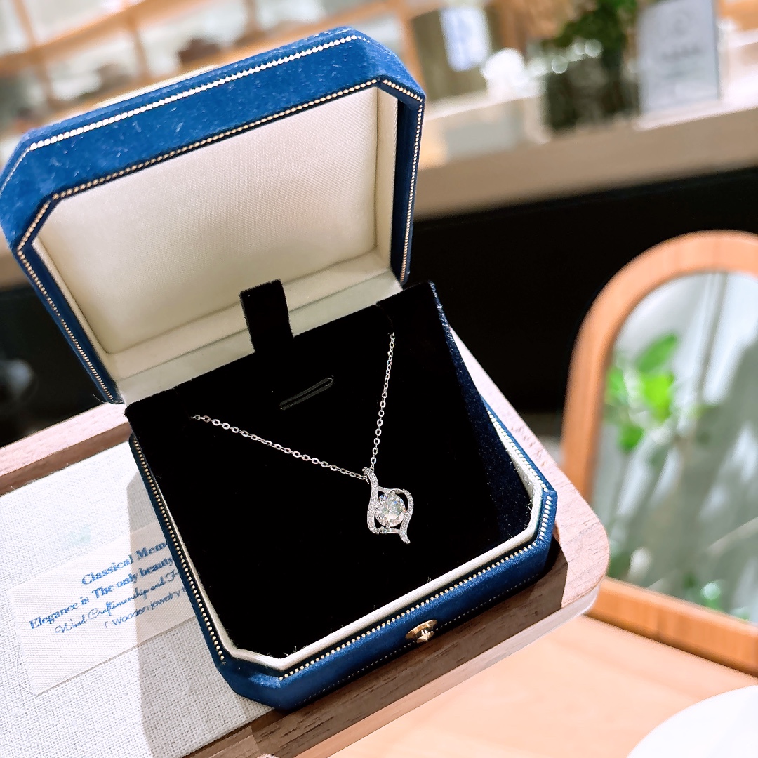 925 Silver Moissanite Necklace Korean Style Wedding Registration