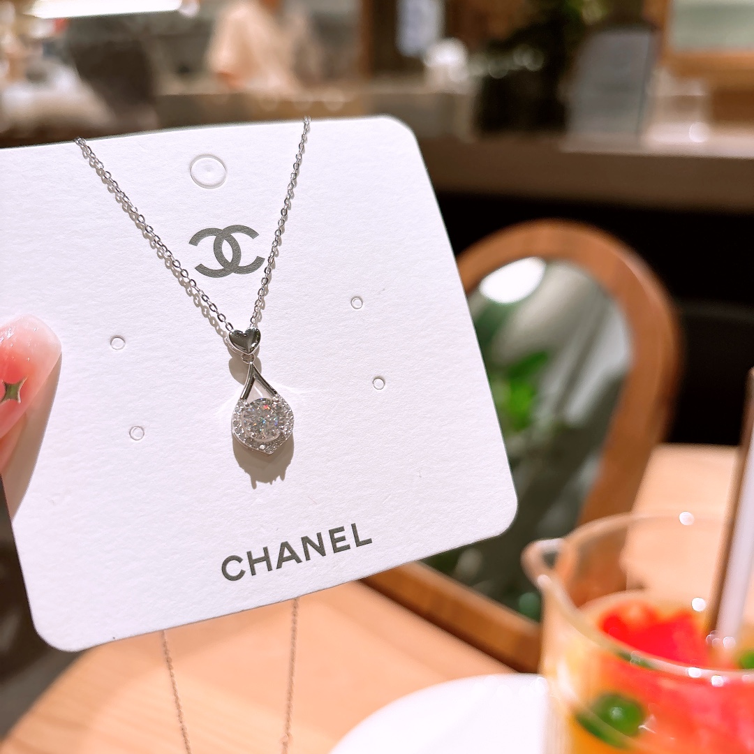 Nickelfreies Silber Moissanit Kette Romantisch Weihnachten Silber