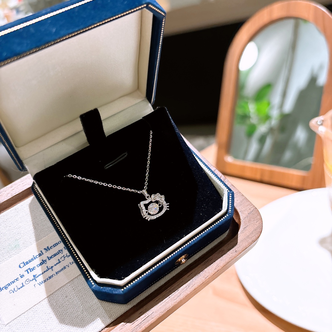 925 Silver Moissanite Necklace Cute Self-love Silver