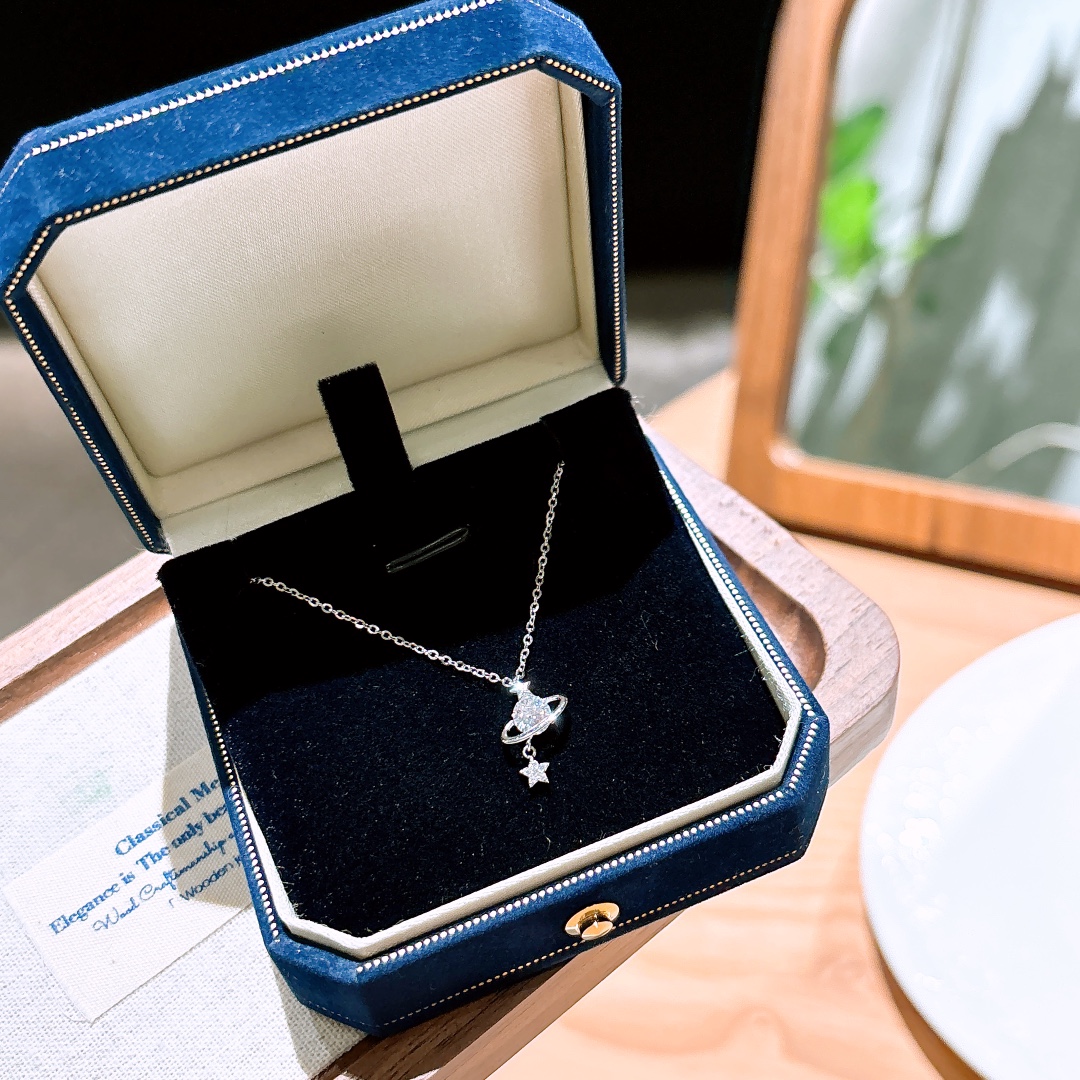 High Polish Silver Moissanite Necklace Fashion Christmas Gold