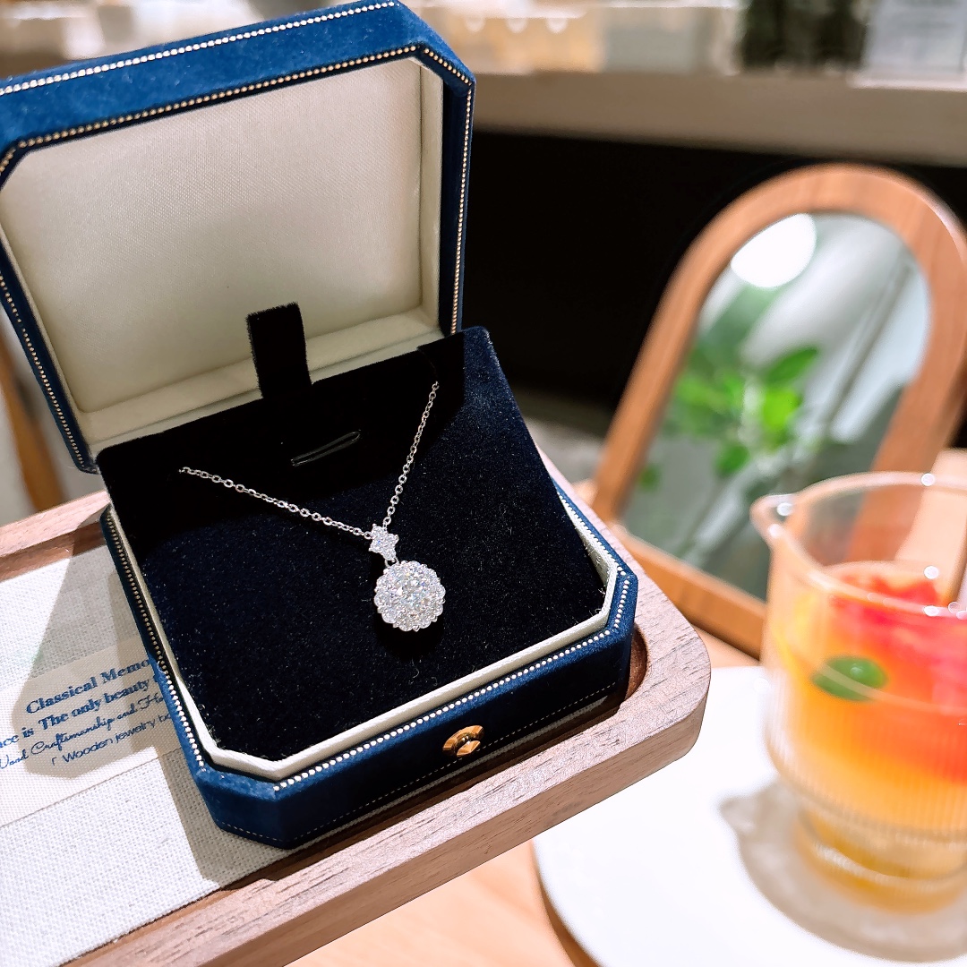 Fine Silver Moissanite Necklace Dainty New Year Gold