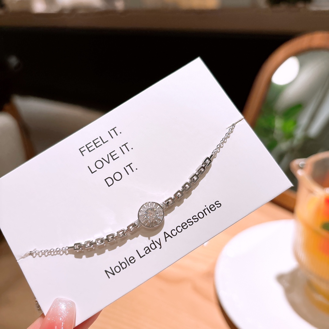 Solid Silver Moissanite Bracelet Sweet Wedding Gold