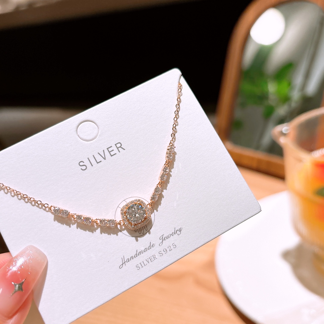 925 Silver Moissanite Bracelet Fresh Spring Festival Silver