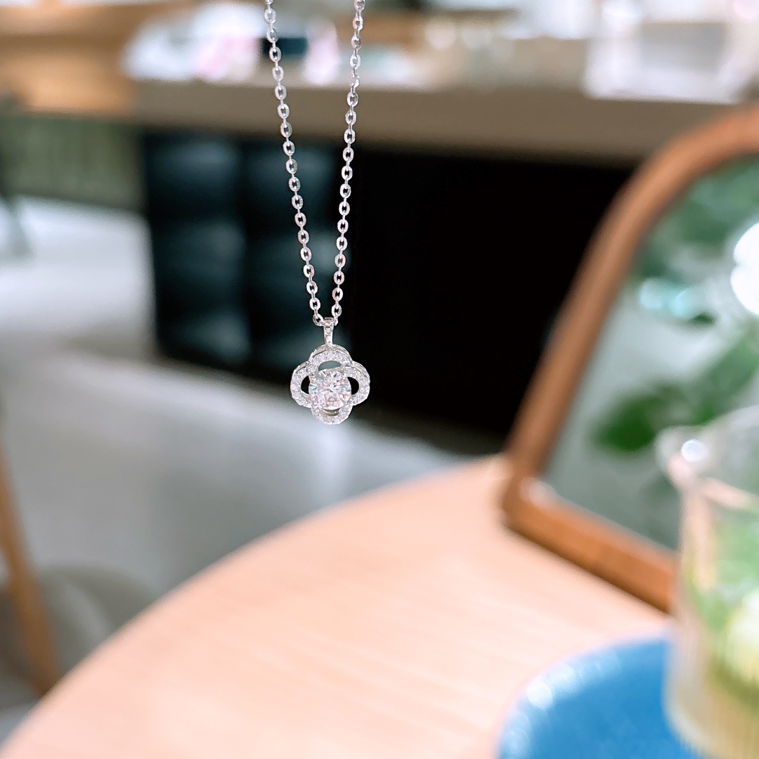 Low Allergy Silver Moissanite Necklace Ultra Minimal Spring Festival