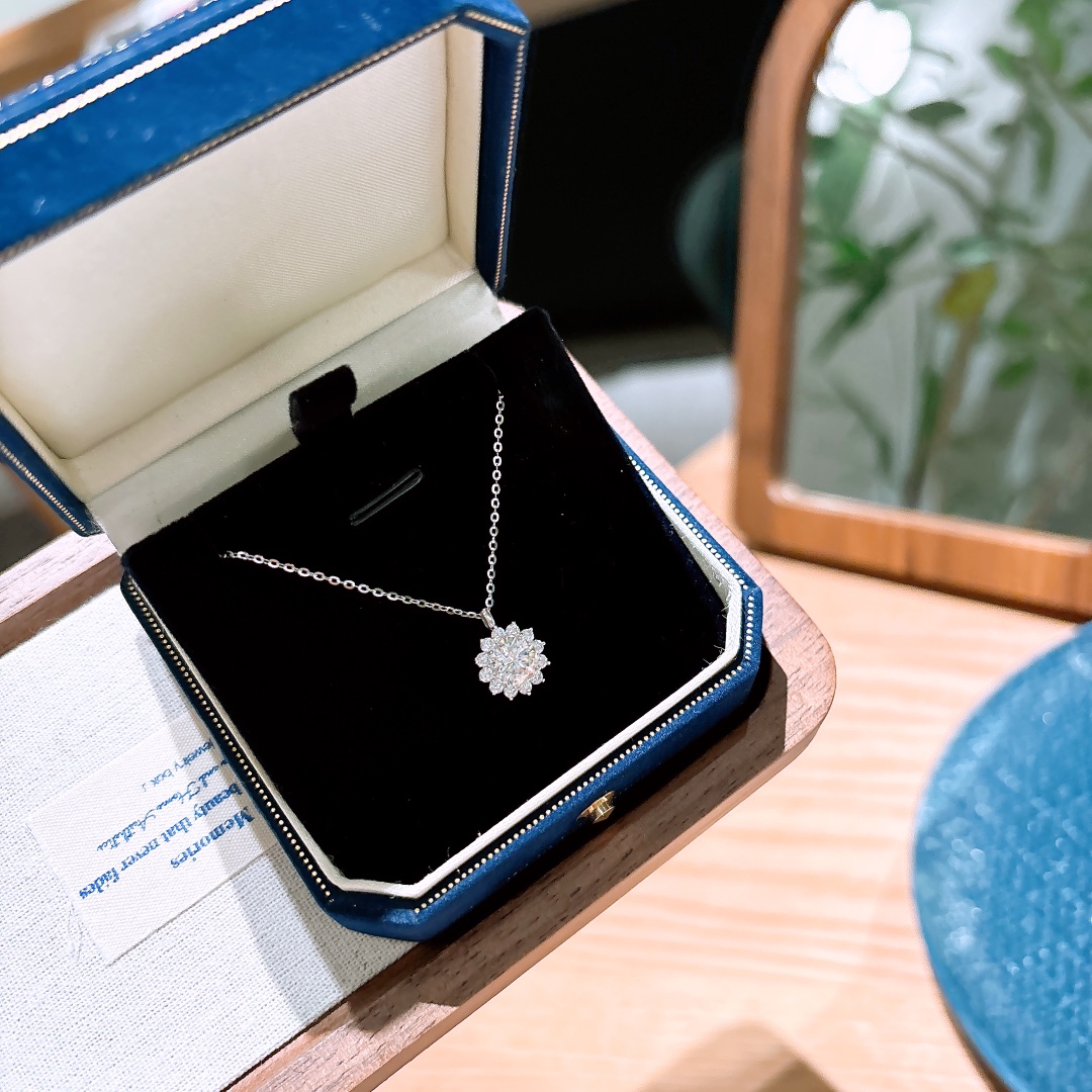 925 Silber Moissanit Kette Frisch Büro Gold