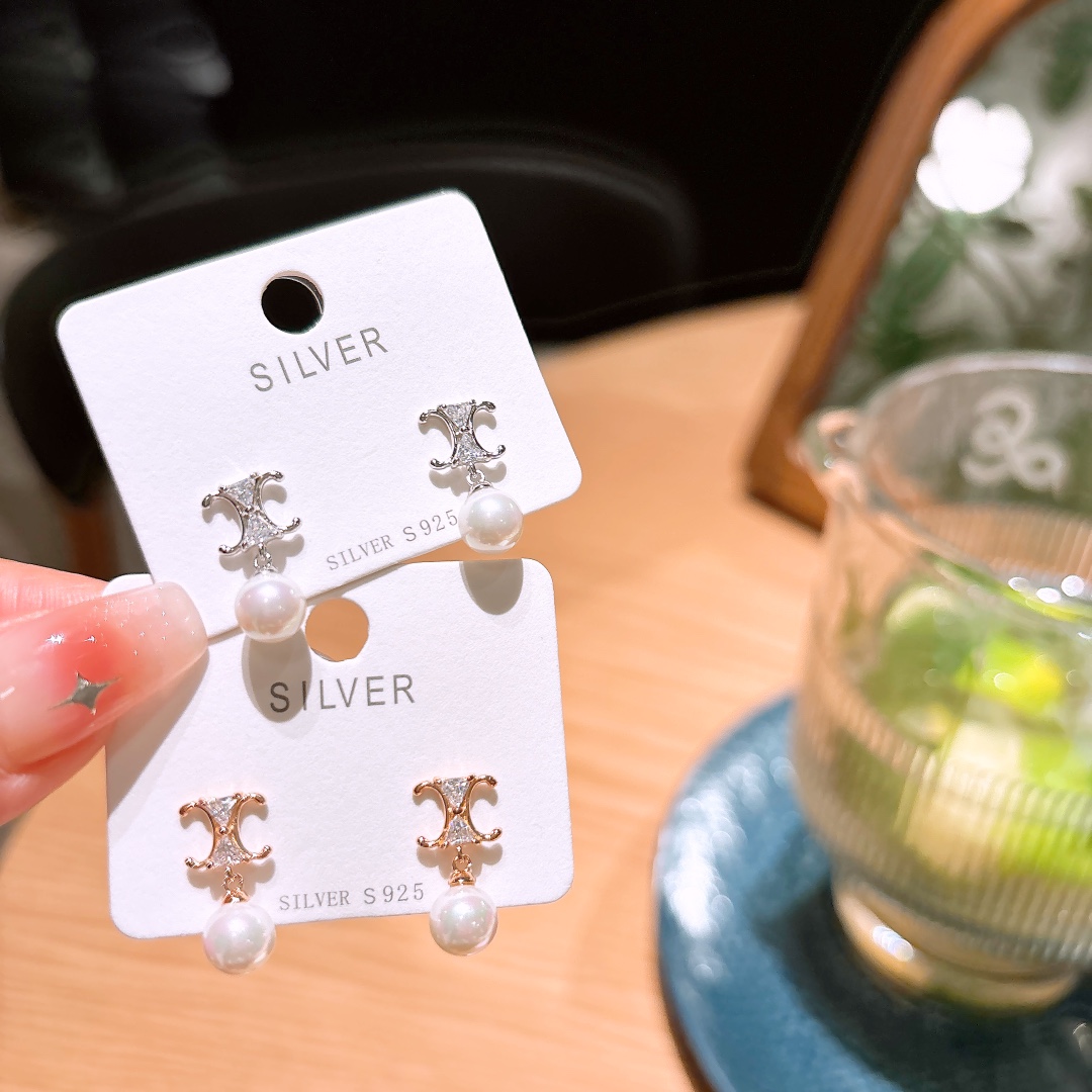 Nickel Free Silver Earrings Fashion Wedding Registration Gold