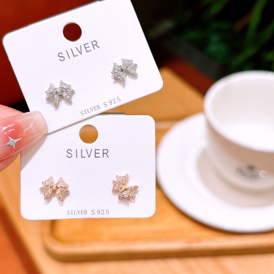 High Polish Silver Earrings Fashion Banquet Gold