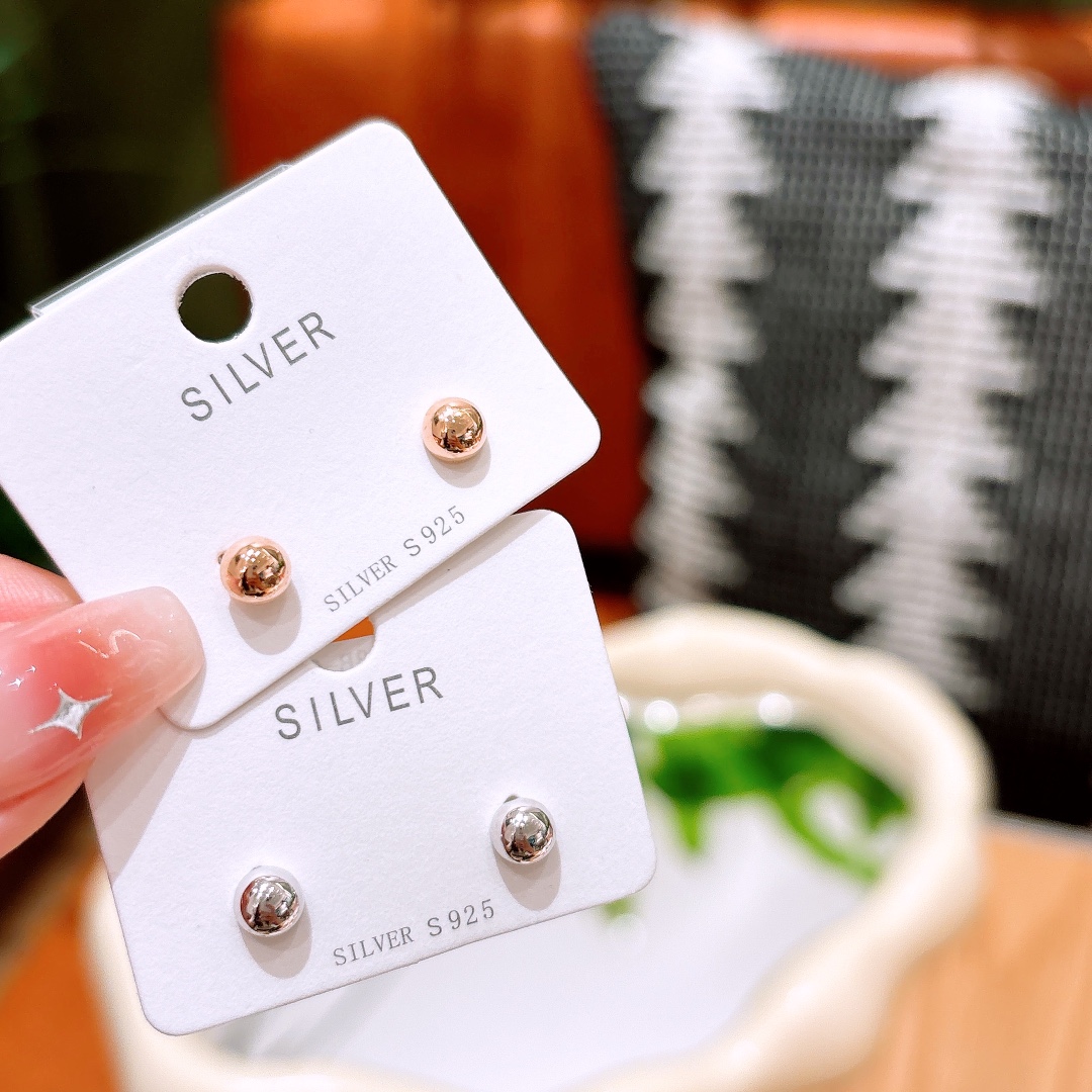 Solid Silver Earrings Precision Mother's Birthday Gold