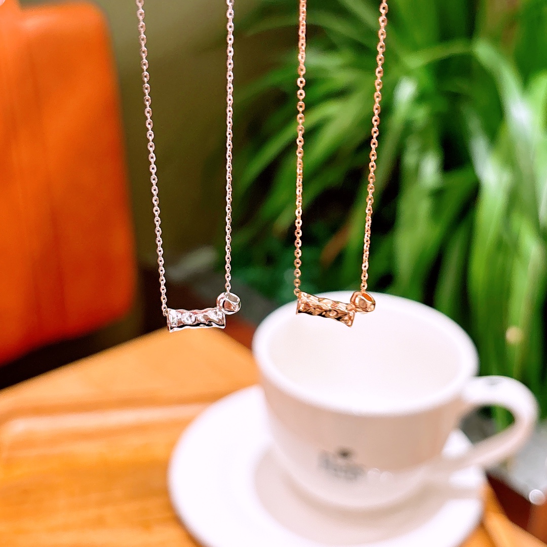 High Polish Silver Necklace Pure Father's Day Gold