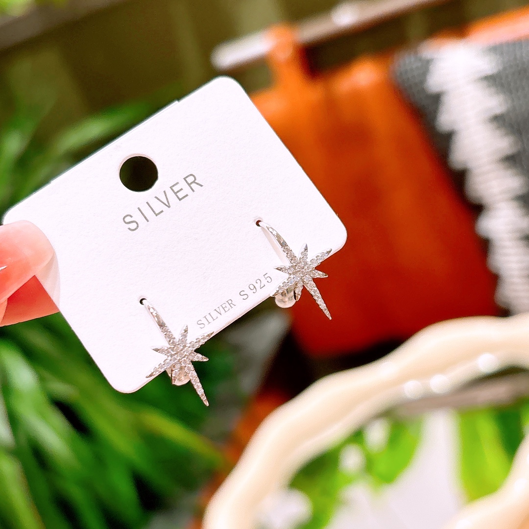 フレンチファインシルバードロップ＆スレッドイヤリングゴールド ギフト