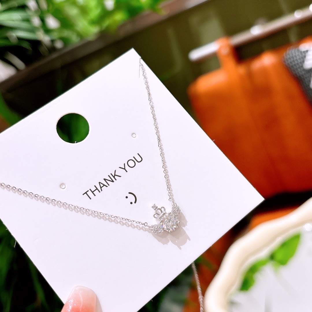 遊び心S925スターリングシルバーモアッサナイトネックレスシルバー 母の誕生日