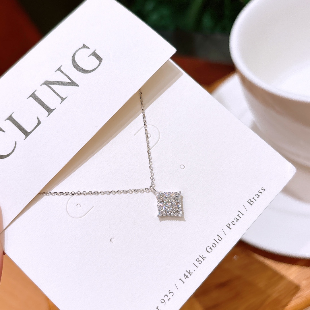 925 Silver Moissanite Necklace Premium New Year Silver