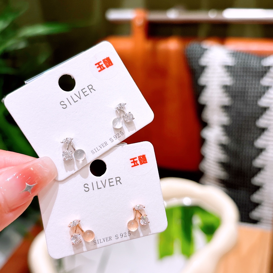 S925 Sterling Silver Earrings Fresh Anniversary Gold