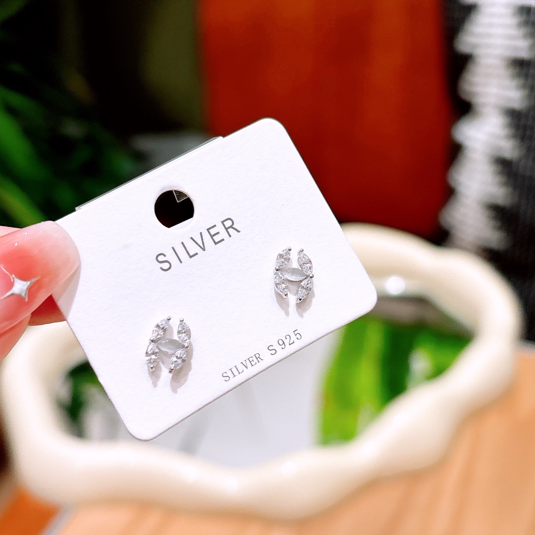 S925 Sterling Silver Earrings Sweet & Cool Anniversary Gold