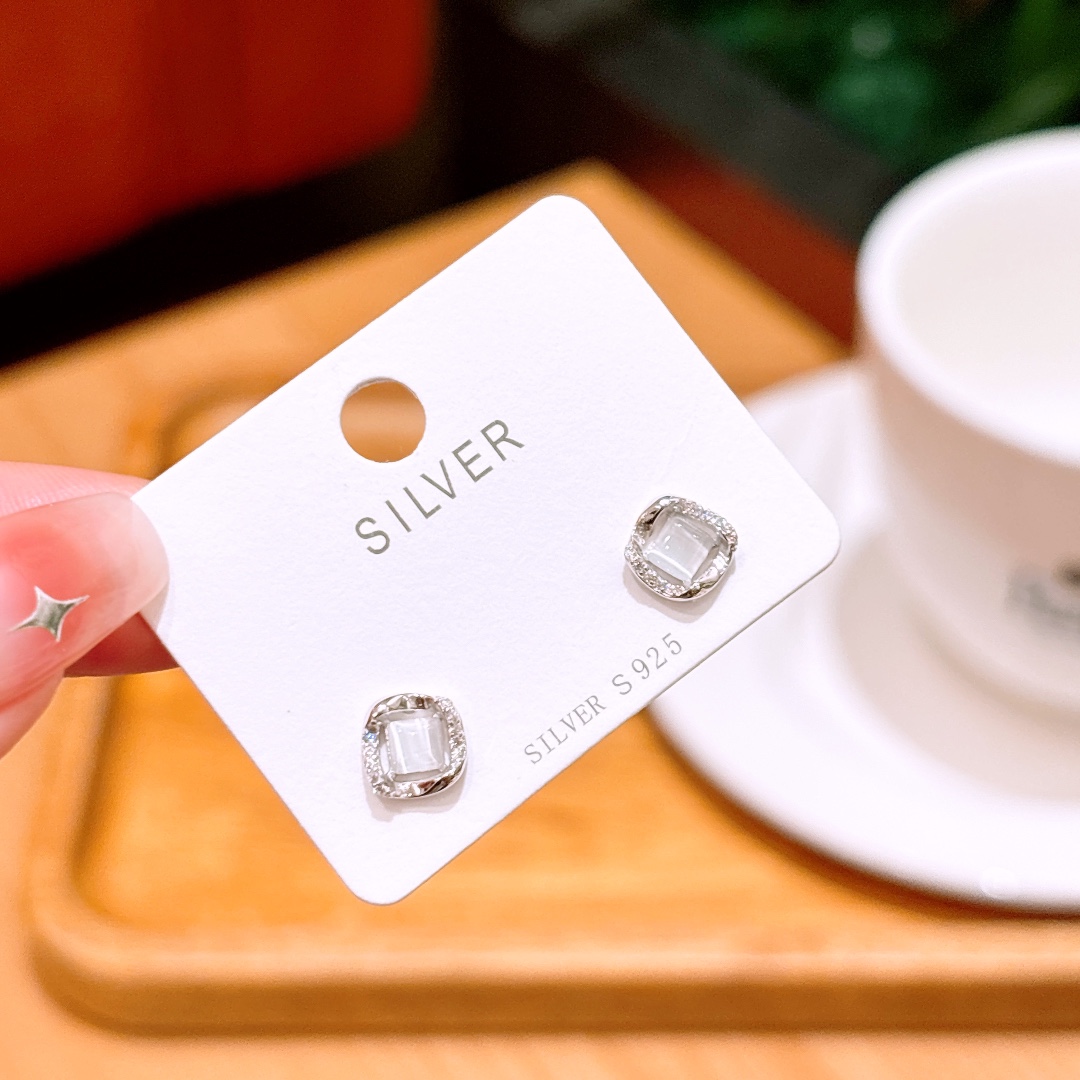 S925 Sterling Silver Earrings Romantic Graduation Silver