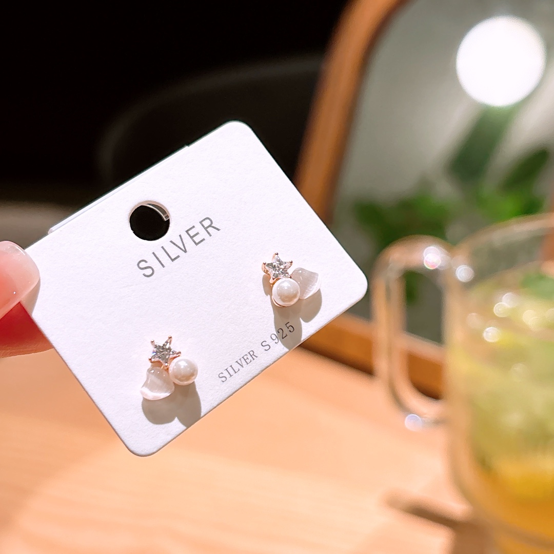 Low Allergy Silver Earrings Ins Style Mother's Birthday Gold