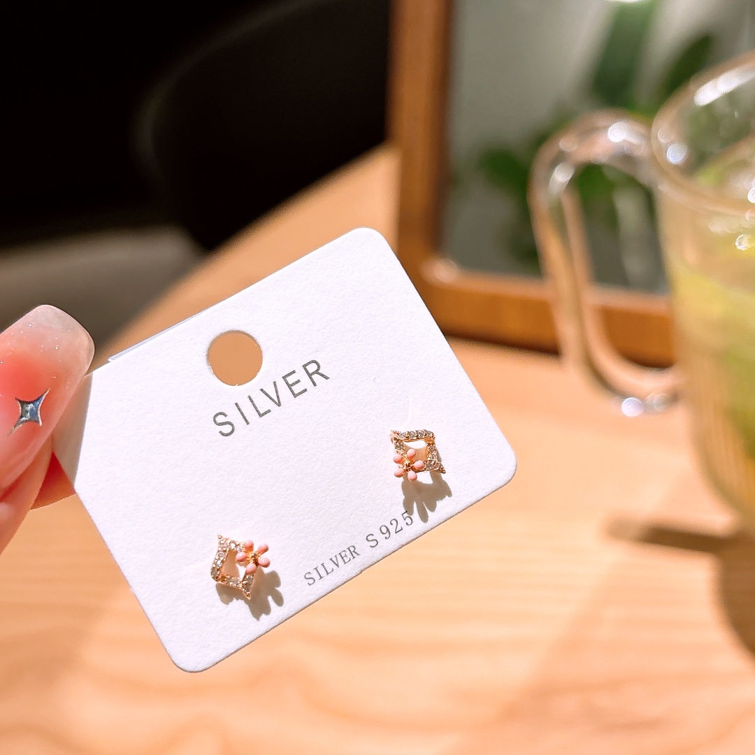 Hypoallergenic Silver Earrings Cute Mother's Birthday Gold