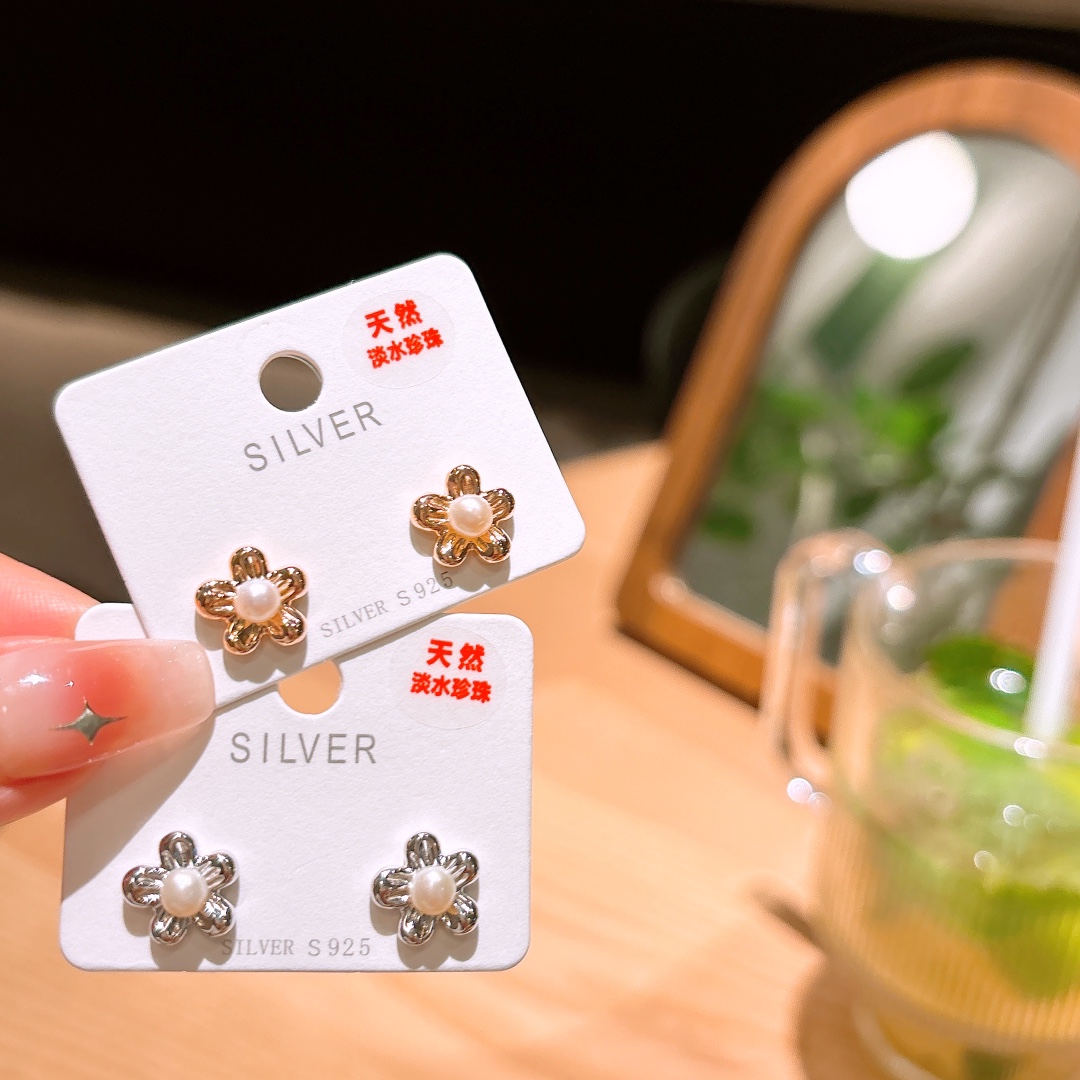 S925 Sterling Silver Earrings Premium Party Gold