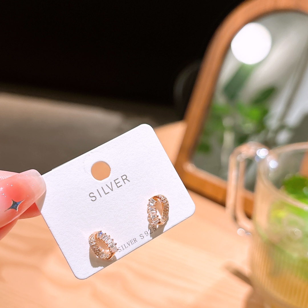 S925 Sterling Silver Earrings Ins Style Wedding Favor Gold