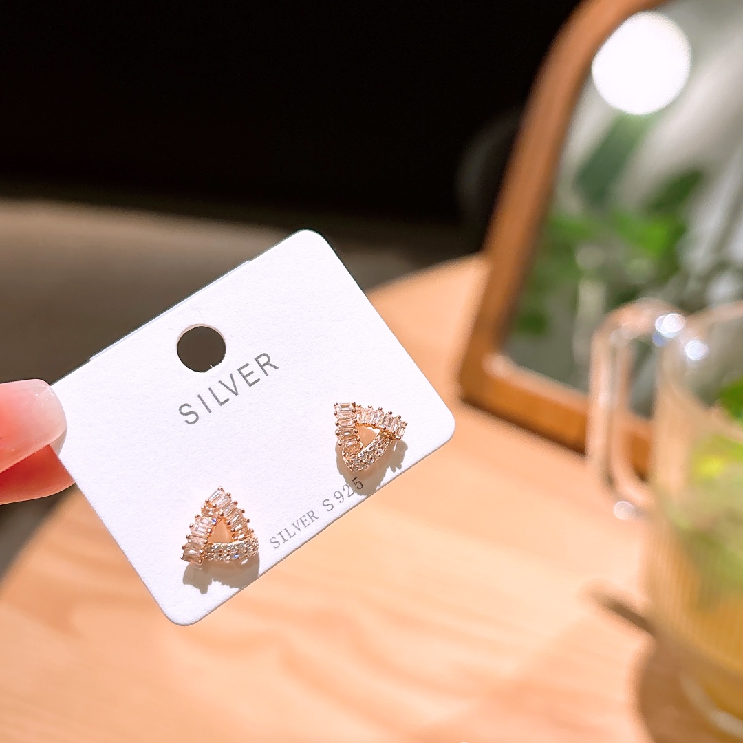 Solid Silver Earrings Korean Style Confession Gold