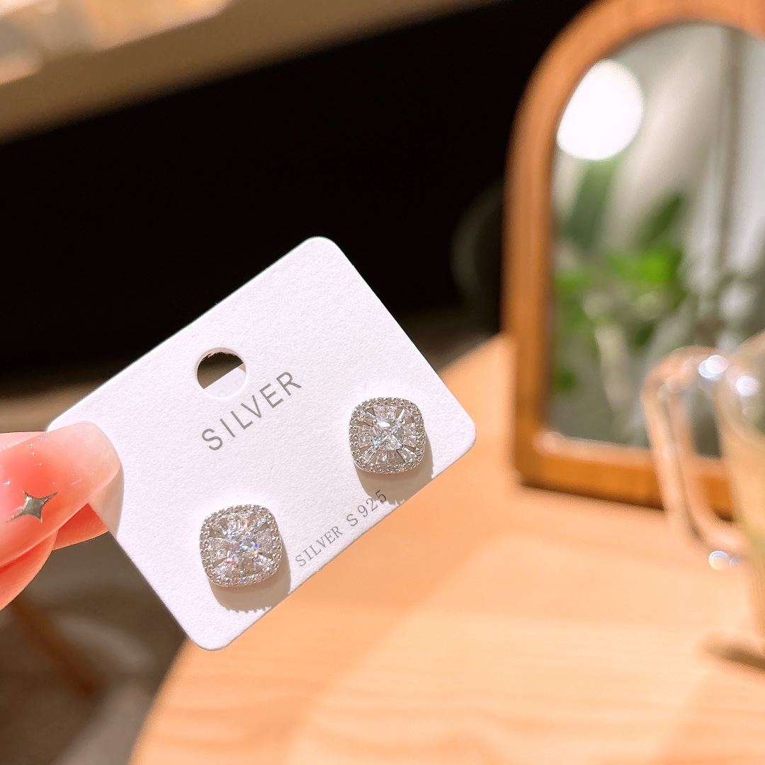 Hochglanzpoliertes Silber Ohrringe Mädchenhaft Geschenk für beste Freundin